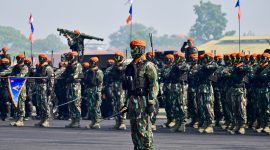 Peringatan HUT ke-79 Korps Pasukan Gerak Cepat (Korpasgat) TNI AU di Lapangan Merah, Mao Korpasgat, Bandung, Jawa Barat, Sabtu (17/10/2026). (Foto: Dok. Penkopasgat(
