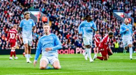 Manchester City mengalahkan Liverpool 3-0 dalam lanjutan Liga Inggris 2026/2027 di Stadion Anfield, Minggu (11/10/2026). Erling Haaland, Jeremy Doku, dan Rayan Cherki mencetak gol kemenangan bagi tim tamu. (Foto: Dok. X @ManCityES)