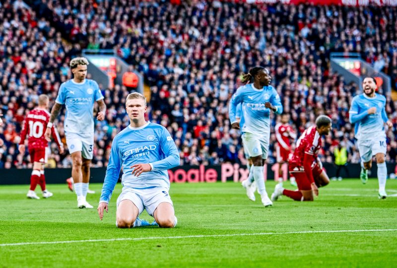 Manchester City mengalahkan Liverpool 3-0 dalam lanjutan Liga Inggris 2026/2027 di Stadion Anfield, Minggu (11/10/2026). Erling Haaland, Jeremy Doku, dan Rayan Cherki mencetak gol kemenangan bagi tim tamu. (Foto: Dok. X @ManCityES)