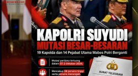 Kapolri Jenderal Pol Suyudi Ario Seto melakukan mutasi dan rotasi terhadap sejumlah Pati dan Pamen Polri. (Foto: Dok. Mercinews.com)