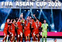Timnas Indonesia meraih gelar juara FIFA ASEAN Cup 2026 setelah menundukkan Thailand pada laga final di Stadion Utama Gelora Bung Karno (SUGBK), Senayan, Jakarta, Senin (5/10/2026) malam. (Foto: istimewa)