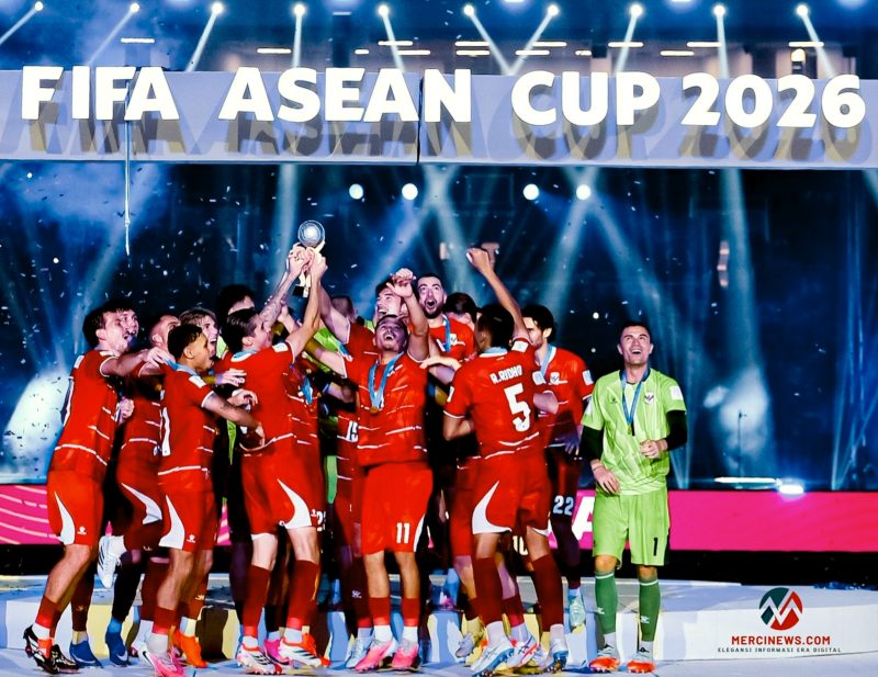 Timnas Indonesia meraih gelar juara FIFA ASEAN Cup 2026 setelah menundukkan Thailand pada laga final di Stadion Utama Gelora Bung Karno (SUGBK), Senayan, Jakarta, Senin (5/10/2026) malam. (Foto: istimewa)